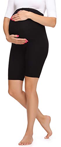 Merry Style Leggins Premamá Pantalones Cortos Mujer MS10-299 (Negro, L)