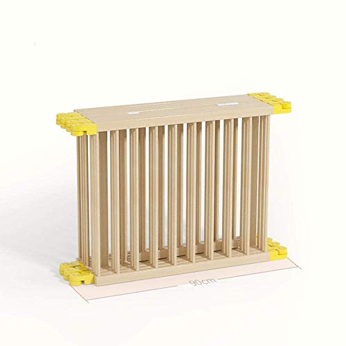 MFLASMF Parque Infantil de Madera para bebés y niños pequeños, Valla de Seguridad para niños Adecuada para Interiores y Exteriores, Parque Infantil de Madera Cuadrado XXL Plegable con Puerta (180 *