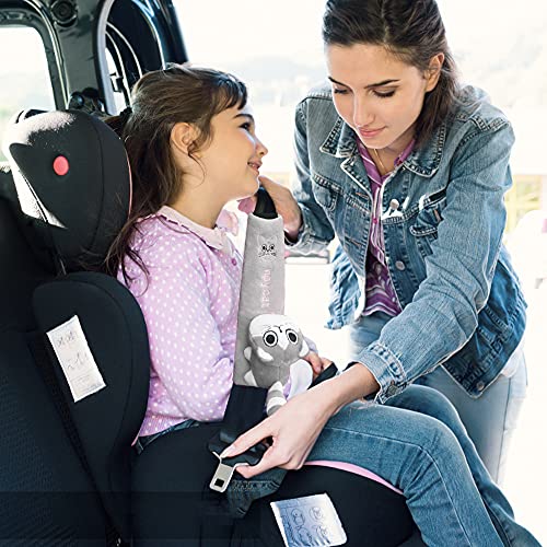 MHwan Funda de cojín para cinturón de Seguridad de Coche para niños, Cinturones de Seguridad para niños, Almohadilla de cinturón de Seguridad Suave para niños, niñas, 2 Piezas, 6,5x23 cm