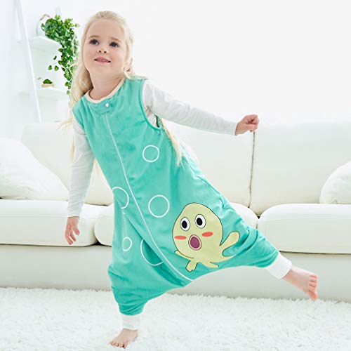 MICHLEY Disfraz Animal Bebe Saco Dormir niño y niñapijama Ropa de Bebe Ideal para Entretiempo e Invierno,Verde 1-2 Jahre