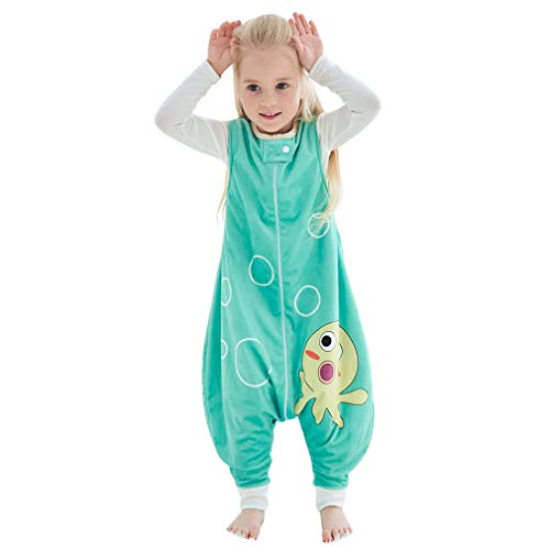 MICHLEY Disfraz Animal Bebe Saco Dormir niño y niñapijama Ropa de Bebe Ideal para Entretiempo e Invierno,Verde 1-2 Jahre