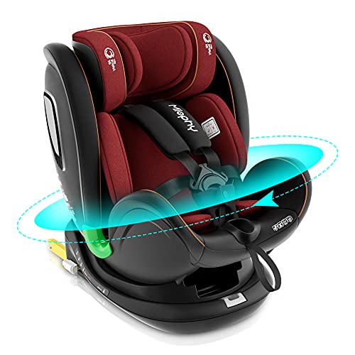 Miophy i-Size Giratoria 360° Silla de coche con SIPS Plus,ISOFIX,Top Tether para 0 meses -12 años 40-135cm(0-36kg,Grupos 0+1/2/3)