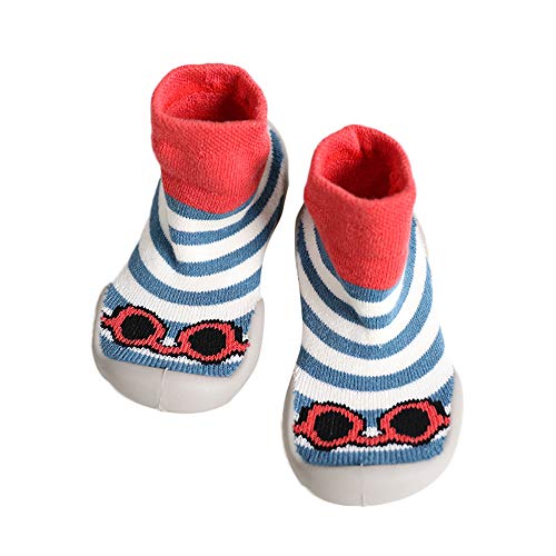 Mitlfuny Niños Niñas Invierno Otoño Zapatillas Calcetines de Piso Suela de Goma Tejer Calientes Zapatos para Bebé Primeros Pasos Arco Imprimiendo Antideslizantes Recién Nacido Bebé 0-18 Meses