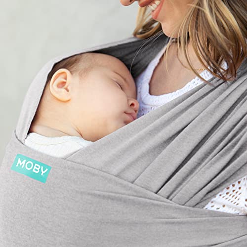 Moby Wrap Classic Fular Portabebés, Gris (Heather Grey), Talla Única (3.6-15 kg)