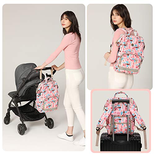 Mochila grande para cambiar pañales,mochila bebe para cambiar pañales para Cosas para cochecito de bebé con bolsillos aislados Correas para cochecito Durable para el cuidado del bebé,diseño abierto