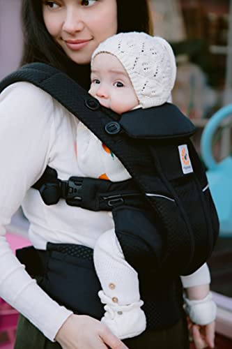 Mochila portabebé Ergobaby Omni Breeze recién nacidos desde su nacimiento hasta que pesan 20kg, portabebé ergonómica de Malla SoftFlex, 4 posiciones de transporte (Onyx Black)