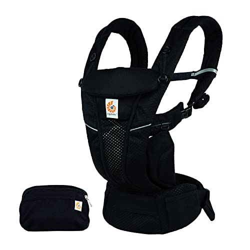 Mochila portabebé Ergobaby Omni Breeze recién nacidos desde su nacimiento hasta que pesan 20kg, portabebé ergonómica de Malla SoftFlex, 4 posiciones de transporte (Onyx Black)