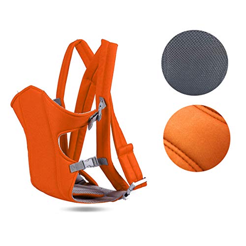 Mochila Portabebés Ergonómica,Xiuyer Múltiples Posiciones Baby Carrier Ajustable Porta Bebé para Recién Nacidos y Bebés(Naranja, 3.5-15 kg)