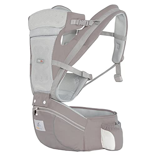 Mochilas Portabebés con Asiento de Cadera Ergonómico, Treer Ligero y Transpirable Manos Libres Cinturón Ajustable Portabebés para Recién Nacidos y Niños Pequeños (Beige)