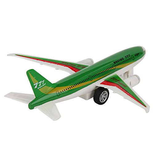 Modelo de avión en miniatura, modelo de avión electrónico de cuerpo de aleación duradero para tienda de juguetes para educación temprana(verde)