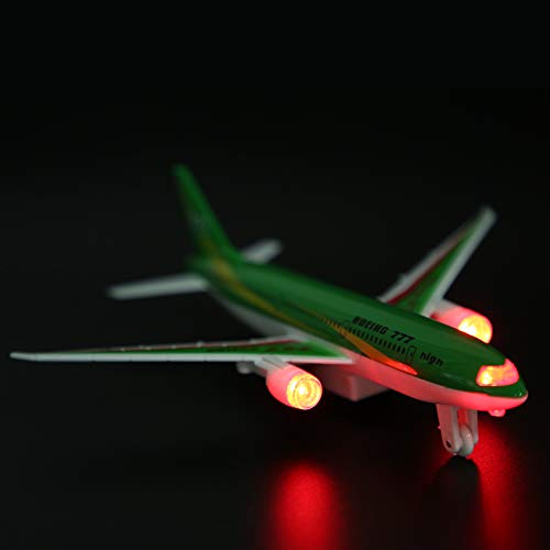 Modelo de avión en miniatura, modelo de avión electrónico de cuerpo de aleación duradero para tienda de juguetes para educación temprana(verde)