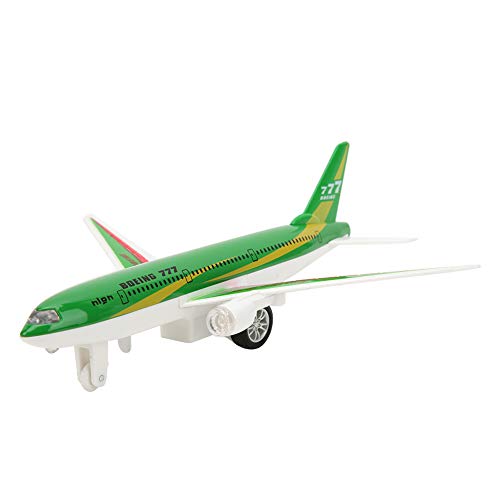 Modelo de avión en miniatura, modelo de avión electrónico de cuerpo de aleación duradero para tienda de juguetes para educación temprana(verde)