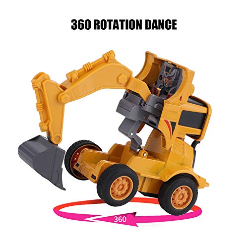 Modelo de vehículo con rotación de 360 ​​grados, vehículos motorizados a batería, para niños para niños, regalo divertido(Alloy Excavator)