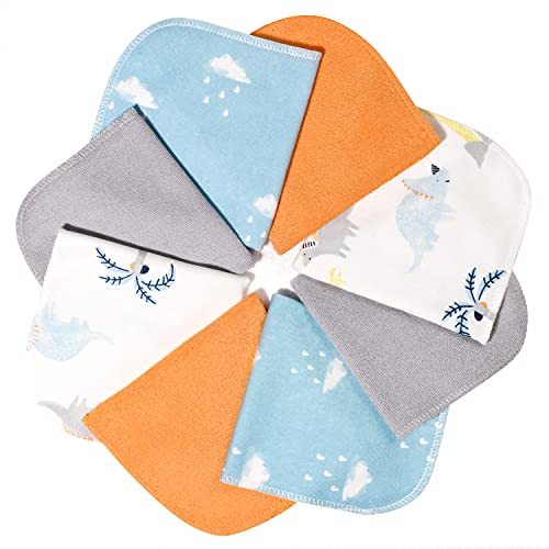 Momcozy Muselina Bebe, 8 Piezas Toalla Bebe de Algodón, Gasas para Bebes Suave, Juego de Toallas Baño, Servilletas de Tela, Toallas para Recién Nacido para Bebé, Niñas, Niños, 25x25cm, Naranja