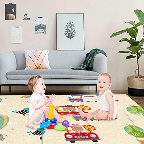 monshop Alfombra Juegos Bebes Colchoneta Infantil Plegable Impermeable, Antideslizante Alfombrilla De Juegos para Bebé Alfombra Infantil Plegable Niño Adecuada para Interior Y Exterior, para Gatear