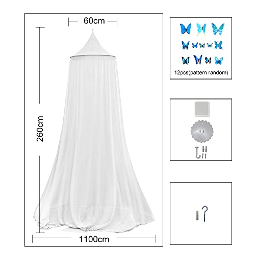 Mosquitera Para Cama,Cortinas de Cama,Dosel de Cama,Mosquitera Para Cuna con Dosel,dosel de cama infantil，Toldo con Mariposa Desmontable, Cama Dosel Niña para Dormitorio