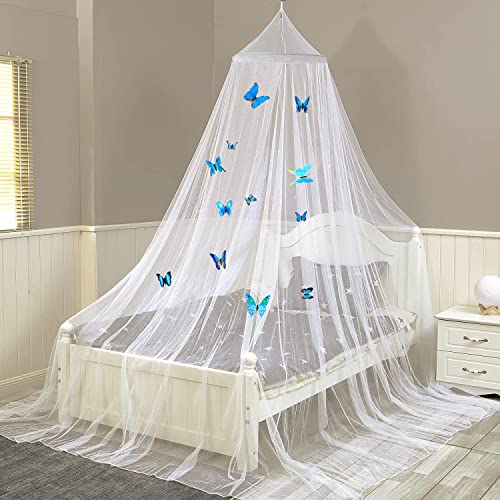 Mosquitera Para Cama,Cortinas de Cama,Dosel de Cama,Mosquitera Para Cuna con Dosel,dosel de cama infantil，Toldo con Mariposa Desmontable, Cama Dosel Niña para Dormitorio