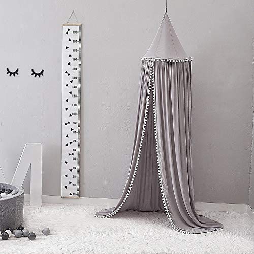 Mosquiteras para Cama, Cama con dosel para niños, Cúpula de algodón Mosquitera para bebé, Lectura de juego al aire libre para niños, Decoración de dormitorio, Gris