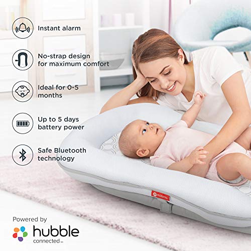 Motorola Baby ComfortCloud - Monitor Inteligente de Sueño y Respiración + Co-Sleeper - Hubble connected - Alarma Instantánea - Diseño sin tirantes - Cubierta removible, Blanco (501278604032)