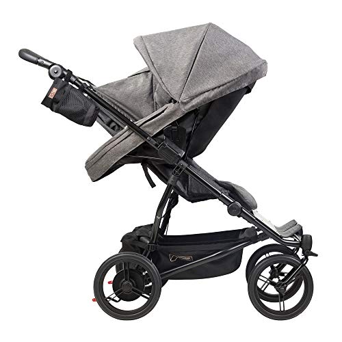 Mountain Buggy duet buggy V3 Luxury Collection - Carrito de bebé de dos plazas con bolso cambiador y 2 capazos de bebé Carrycot Plus - Herringbone (patrón de espiga)