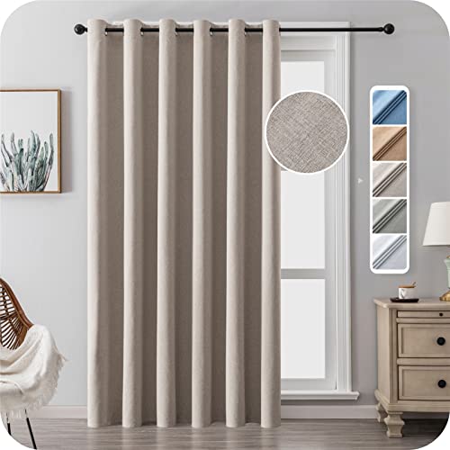 MRTREES Cortinas Opacas Termicas 1Pieza 228×228cm Cortinas Salon Moderno Aislantes Frío Calor Ruido Luz Rayos para Ventana Habitacion Dormitorio Infantil Bebe Niños Beige