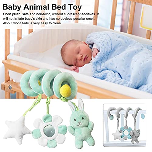 MSLing Pram CIB Combiete Actividad Espiral Juguetes de Peluche,Lindo Cochecito de Bebé Juguetes Juguetes Colgantes Juguetes Educativos de Peluche con Diseño de Flores de Estrella Animal para Bebés