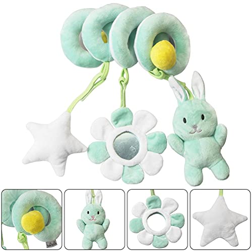 MSLing Pram CIB Combiete Actividad Espiral Juguetes de Peluche,Lindo Cochecito de Bebé Juguetes Juguetes Colgantes Juguetes Educativos de Peluche con Diseño de Flores de Estrella Animal para Bebés