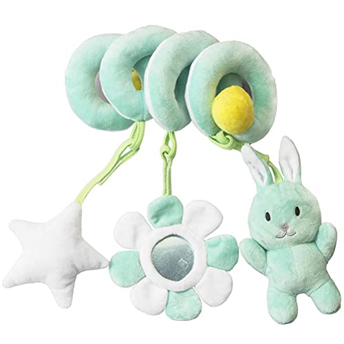 MSLing Pram CIB Combiete Actividad Espiral Juguetes de Peluche,Lindo Cochecito de Bebé Juguetes Juguetes Colgantes Juguetes Educativos de Peluche con Diseño de Flores de Estrella Animal para Bebés