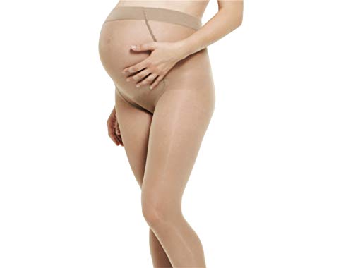 MySanity Collant Gestante, 70 Den, Medías premamá para Mujer, Beige (Daino), Talla 3