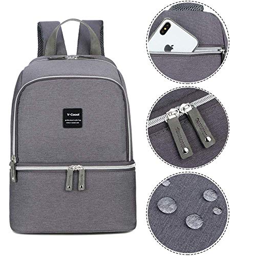 MYWILON Mochila Nevera isotérmica – Bolsa Termica Nevera Playa Picnic Camping Trabajo Multifuncional Impermeable – Bolso Termico Mama para Sacaleche Leche Materna biberón (Gris)