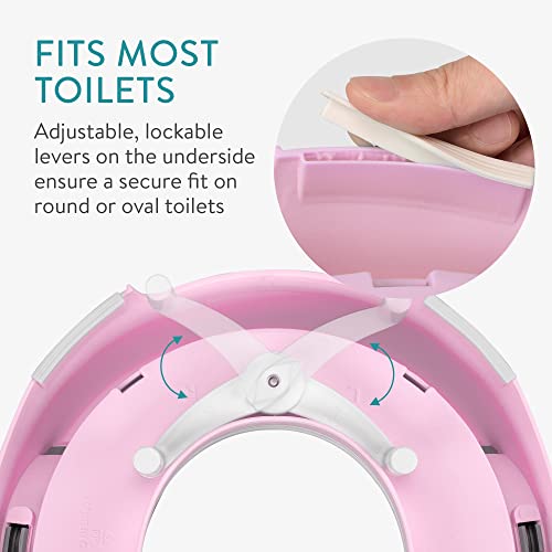 Navaris Adaptador de WC para niños - Asiento reductor para tapa del inodoro para niño - Adaptador infantil portátil para baño retrete - Rosa claro