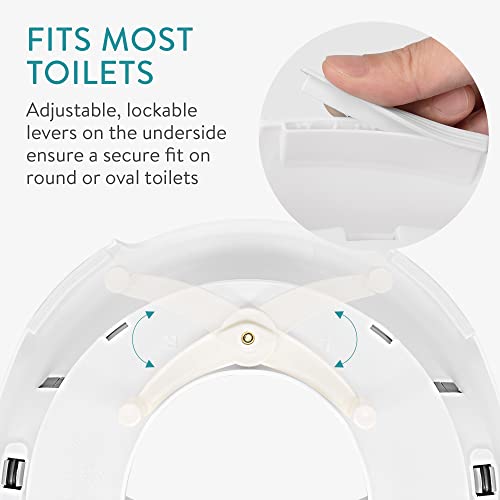 Navaris Adaptador de WC para niños - Asiento reductor para tapa del inodoro para niño - Adaptador infantil portátil para retrete baño - Blanco