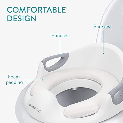 Navaris Adaptador de WC para niños - Asiento reductor para tapa del inodoro para niño - Adaptador infantil portátil para retrete baño - Blanco