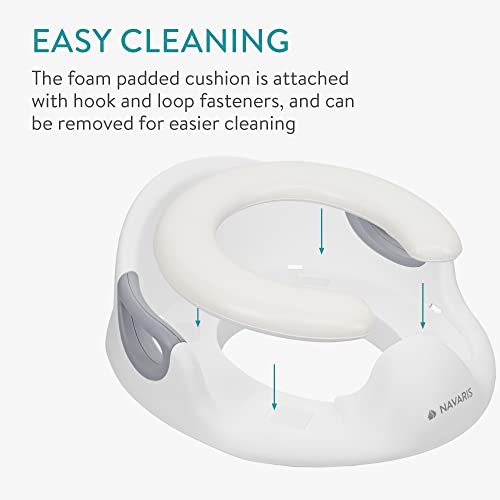 Navaris Adaptador de WC para niños - Asiento reductor para tapa del inodoro para niño - Adaptador infantil portátil para retrete baño - Blanco