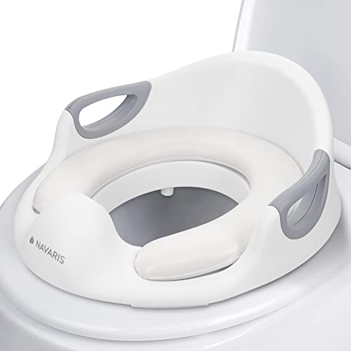 Navaris Adaptador de WC para niños - Asiento reductor para tapa del inodoro para niño - Adaptador infantil portátil para retrete baño - Blanco