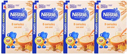 Nestlé Papilla 8 cereales con Miel - Alimento Para bebés - Paquete de 8x900 g - Total: 7.2 kg