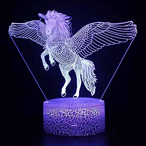 Novedoso animal de dibujos animados, base de grietas, acrílico creativo, luz visual 3D adecuada para los regalos de los jóvenes, luz de noche LED, utilizada para la decoración de la habitación