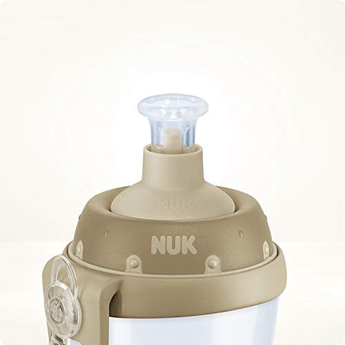 NUK Copa deportiva para niños con efecto camaleón, 36 meses+, Cambio de color, Caño a prueba de fugas, clip y tapa protectora, sin BPA, 450 ml, Pavo real (morado) (10255592)