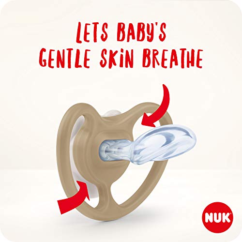 NUK Space Night Baby Dummy | 6-18 meses | Chupetes que brillan en la oscuridad con ventilación adicional, silicona sin BPA, zorro y luciérnaga | 2 unidades