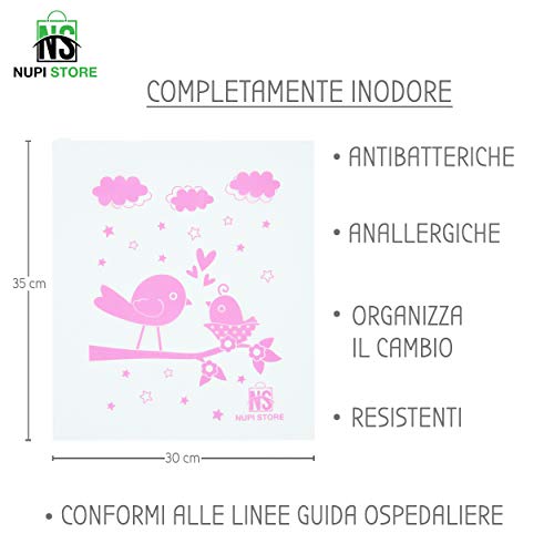 NuPi Store® 7 Bolsitas de canastilla para bebé | Sobres para maletas de hospital de nacimiento de bebés | Transparente | Cursor hermético | Idea de regalo | XXL | Antibacterianos reutilizables | Rosa