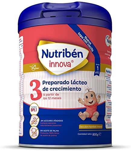 Nutribén Pack Innova 3 - Leche en Polvo de Crecimiento para Bebés - a partir de 12 meses - 3 x 800g con Cacito Dosificador Incluído, Variado