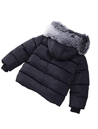 Odziezet Abrigo de Plumas Niñas Niños Invierno Chaqueta Caliente Otoño Invierno Cortaviento con Capucha Negro Rojo Unisex 1-6 años