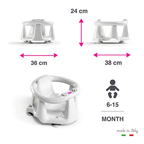 OKBABY Babysun - Asiento de Baño para Bebé, Color Gris y Blanco