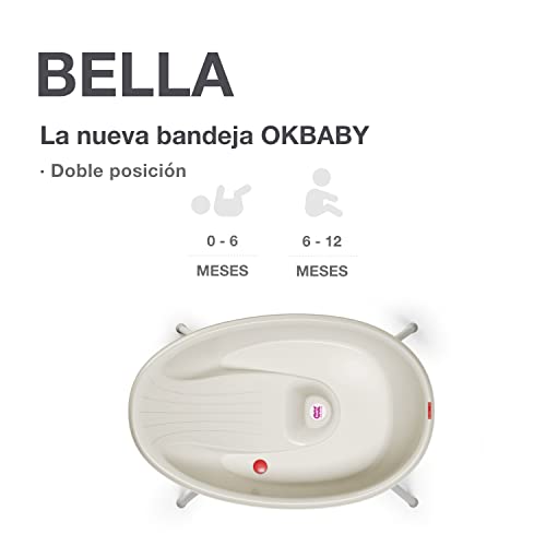 OKBABY Kit Bella bañera más soporte - Perfecto para la hora del baño desde 0-12 meses - Blanco