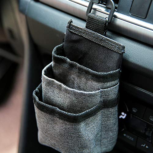 Organizador del asiento trasero del coche, Bolsa de almacenamiento de automóviles Outlet Vent de ventilación de ventilación de ventilación de bolsillo de teléfono móvil bolsa de almacenamiento de auto