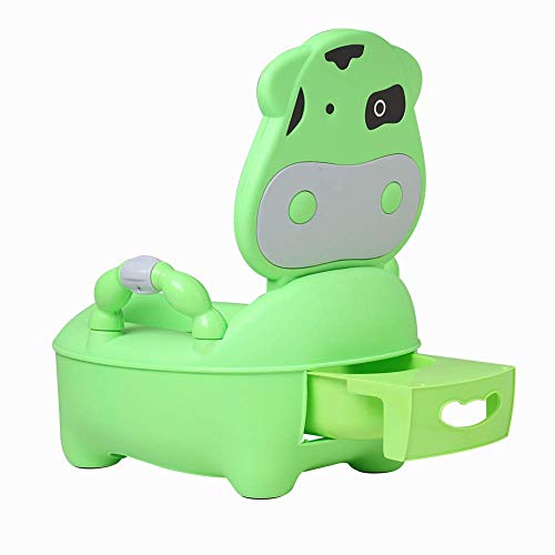 Orinal Infantil WC Niños Portatil: Bebe Orinales Infantiles Inodoro - Asiento Vater Water Niño Niña Urinario - Silla Urinal Bebes Bacinilla - Infant Inodoros Retrete Aprendizaje Portatiles Vaca Verde