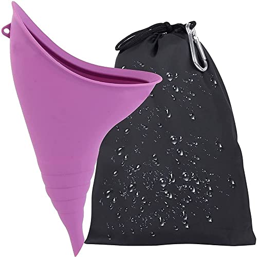 Orinal portátil para mujer Embudo de silicona rosa para hacer pipí en pie reutilizable actividad camping coche viaje no inodoro 1 unidad