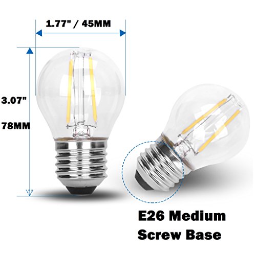 Paquete De 6 DC 12 VOLTIOS Cuerda 6000k VATIOS LED Edison Filamento G45 Bombilla E26 E27 Mediano Base Lámpara bajo voltaje Solar Yate Barco Marina Navegación Apagado Cuadrícula 12v Batería