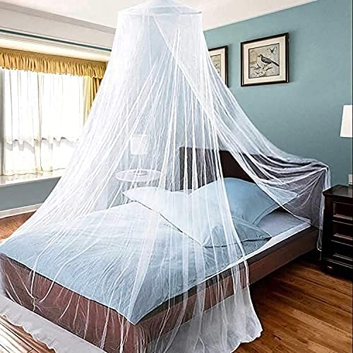 Parikrama - Mosquitera universal para cama de matrimonio (1 a 1 plaza), color blanco