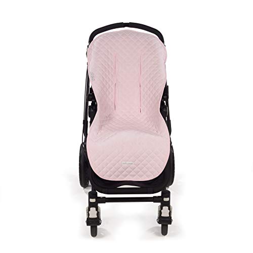 Pasito a Pasito. Funda silla colección María de uso universal. Cubre silla de paseo de cochecito o bugaboo. Cubierta protectora suave y anti-sudoración. Color Rosa.